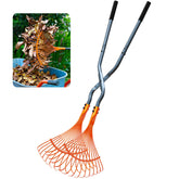 Pathneer front view showing wide steel claws and long handle for faster cleanup