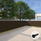 Patio front packaging showing brown privacy screen and benefits of airflow