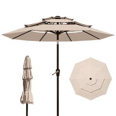 Patio Kingdom front view of 10FT umbrella providing wide shade and curb appeal