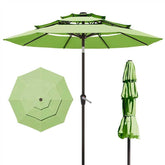 Patio Kingdom front view apple green umbrella providing wide shaded area