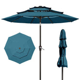 Patio Kingdom front view of lake blue 10FT umbrella providing wide shade