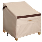 PATIOASIS front view of full chair cover protecting patio chair against rain