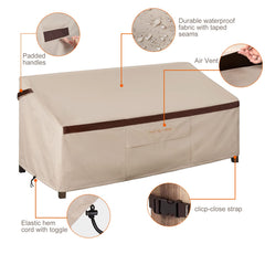 PATIOASIS bottom locking rope and corner buckles to secure cover in wind