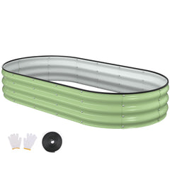 Patiobay front view of assembled raised bed showing stable planting area and neat edges