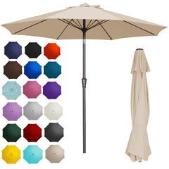 Patio Kingdom 9FT umbrella front view showing wide shade benefit