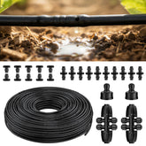 Pawfly front view of 200 ft tubing roll showing kit packaging and components