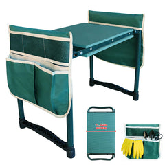 PEAKCLOUDS front view of kneeler seat showing sturdy frame and wide cushion for comfortable support