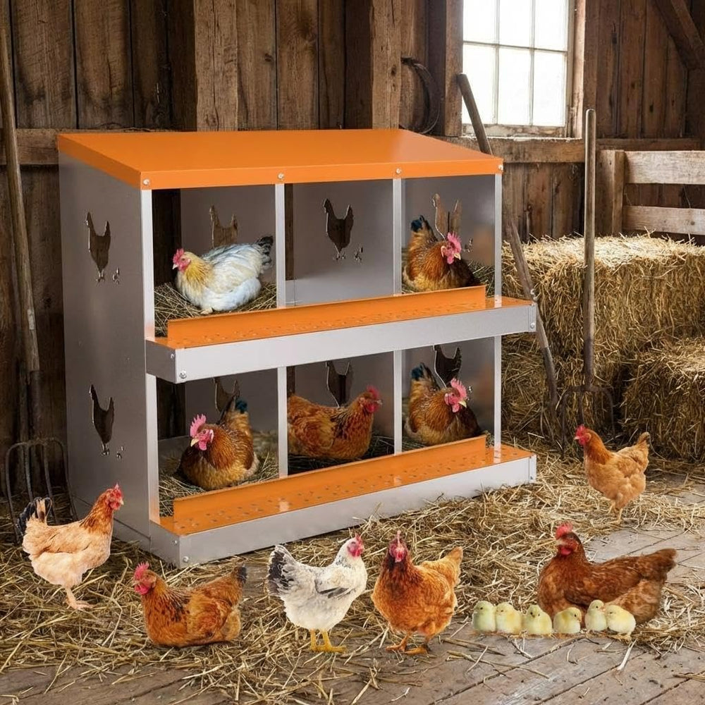 PeakPursuit front view of 6-compartment nesting box showing organized egg access and durability