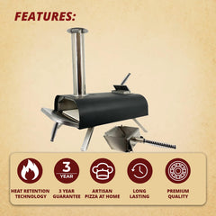 Pellethead side handle and latch highlighting easy transport and setup