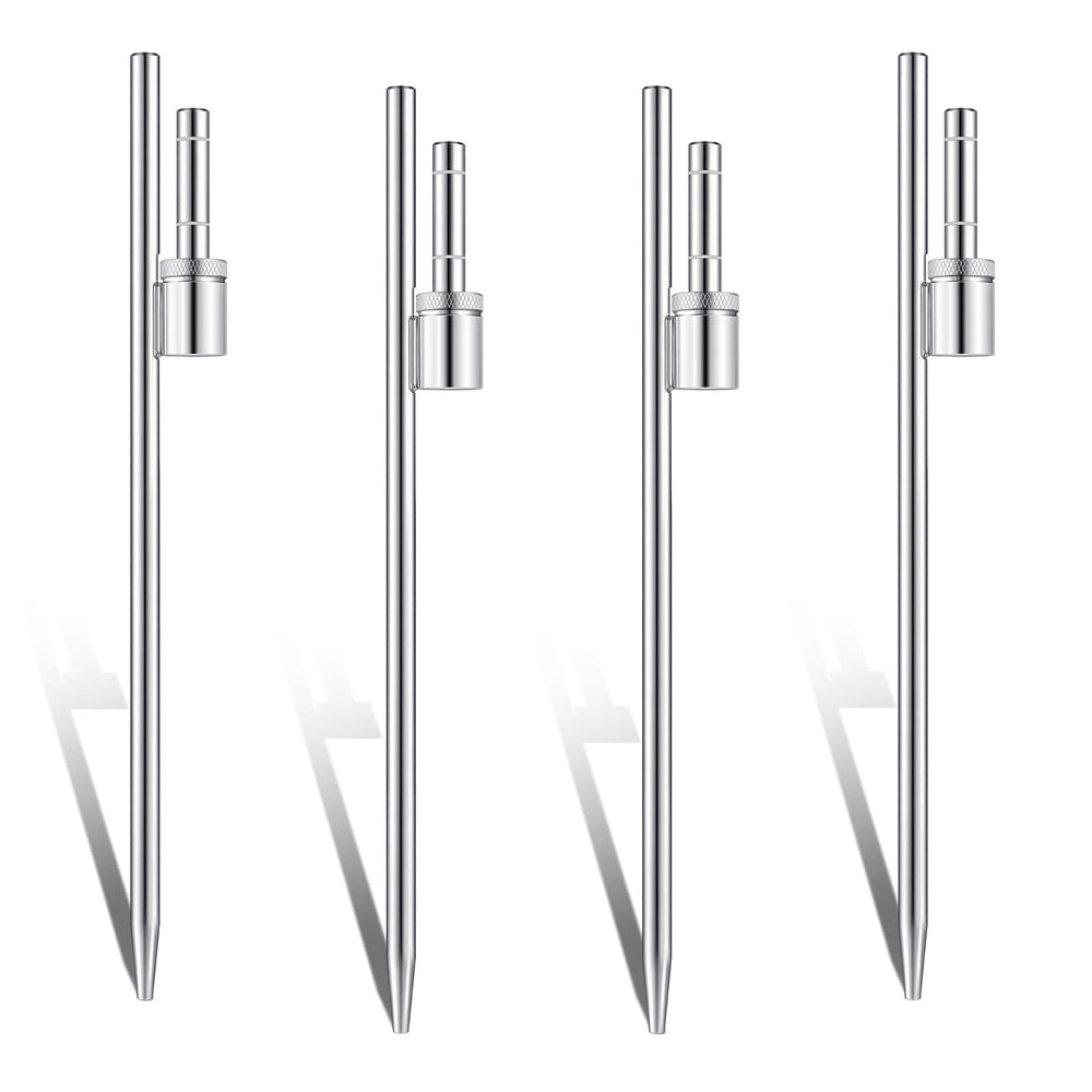 Pelopy ground spike front view showing four stakes and stable support