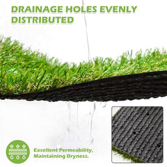 PENFHF turf on patio with dog illustrating pet-friendly, easy-clean surface