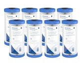 Pentek R50-BB front view showing pack of eight filters and labeling, reliable sediment protection