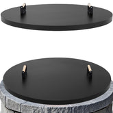 Permade front view of round fire pit lid showing full coverage and protection