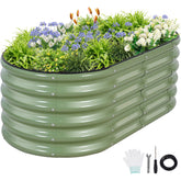 Permade front view of full assembled planter bed showing durable build and space