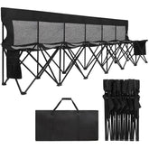 Permade bench front view showing six seats and stable frame for team organization