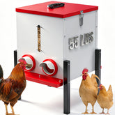 PETDOTT front view of metal hopper showing capacity and durable benefit