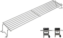 PETKAO front view warming rack showing full stainless-steel shelf and fit