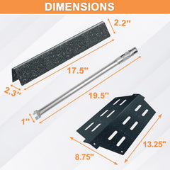 PETKAO heat deflector flat-lay showing correct dimensions and protection