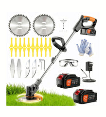 PFYELYI front view of black weed wacker showing compact design and easy handling