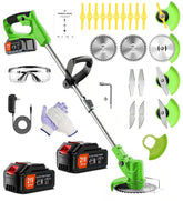 PFYELYI front view of cordless weed wacker showing compact design and ease