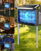 PhatroyYee solar bug zapper front view showing lamp and grid for effective pest control