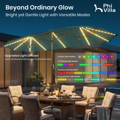 PHI VILLA close-up of polyester canopy texture for UV resistance