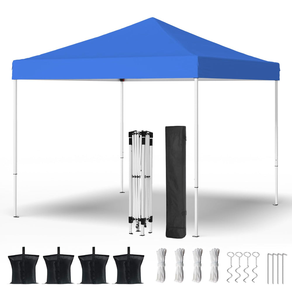 PHONWHON front view canopy showing full 10x10 shade and easy setup benefit