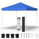 PHONWHON front view canopy showing full 10x10 shade and easy setup benefit