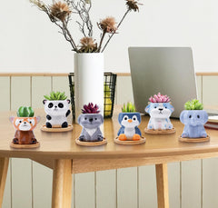 Photken raccoon and elephant styled on a windowsill brightening home decor