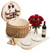 PICNIC TIME heart basket front view showing antique white finish and romantic shape benefit