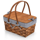 PICNIC TIME front view showing navy striped liner and handle, enhancing portability