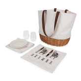 PICNIC TIME front view of Promenade basket showing tote and wicker base for stylish outings
