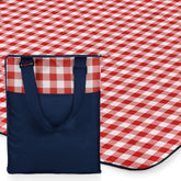 PICNIC TIME tote front view showing pocket and easy carrying convenience