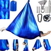 PikDos star blue front view showing cocoon swing and star pattern for calming play