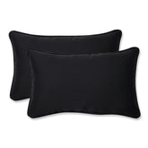 Pillow Perfect Fresco black lumbar pillows front view showing tailored edges and plush filling benefit