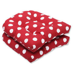 Pillow Perfect polka dot red cushions front view showing bright pattern and neat finish for instant color