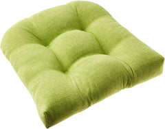 Pillow Perfect Pompeii front view showing lime green reversible cushion and rounded corner