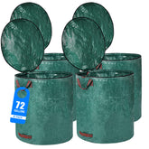 Pilntons front pack showing four 72-gallon bags and lid for large yard jobs