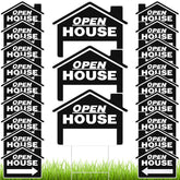 Pinkunn front view of 21-pack open house signs showing kit contents and benefits