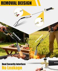 PINOZE torch in action burning weeds quickly for fast yard cleanup