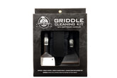 Pit Boss front view of stainless steel griddle cleaning kit with tools and pads for quick cleanup