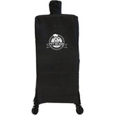 Pit Boss cover front view protecting smoker outdoors and preventing weather damage