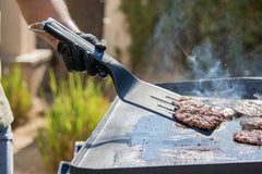 Pit Boss restaurant-style scraper blade close-up for chopping and scraping
