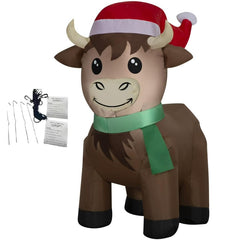 PITCHING PIGEON Highland cow front view showing festive look and quick setup benefits