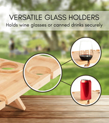Piticco detail of integrated glass holders keeping stemware secure