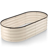 Plant & Plot front view of white raised bed showing clean modern lines and durability