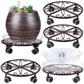 Planterhoma bronze front view showing sturdy frame and saucer protecting floor