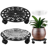 PlanterHoma front view of 2-pack plant caddies showing compact storage and mobility