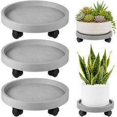 Planterhoma front packaging showing three grey 13 inch plant caddies, easy mobility