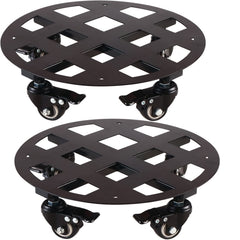 Planterhoma front view of 13-inch metal plant caddy showing sturdy support